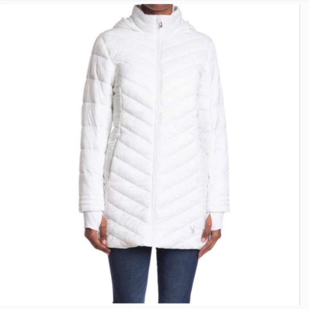 Spyder Boundless Long Jacket Puffer White New